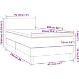  Krevet s oprugama i madracem krem 90 x 200 cm od tkanine | shoptok.hr