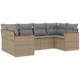  6-dijelni set vrtnih sofa s jastucima bež od poliratana | shoptok.hr