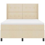  Box Spring postelja z ležiščem in LED krem 140x200 cm tkanina, (22050203) | Shoptok.si