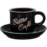 Antic Line Crna zemljana šalica za espresso Bistro - café -