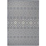 vidaXL zunanja preproga ploščato tkanje 160x230 cm modre črte Cene