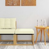 Zunanji puf Trdni akacijev les in tkanina Textilene Bela, (5000269471) | Shoptok.si