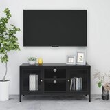 vidaXL TV omarica črna 105x35x52 cm jeklo in steklo | Shoptok.si