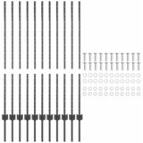  Stup za ogradu 11 pcs Siva 120 cm Čelik | shoptok.hr