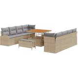  Sjedeća garnitura za vrt 11 kom. Bež poliratan 234 x 62 x 85 cm | shoptok.hr