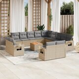Maison Chic Seti vrtnega pohištva - Vrtna garnitura - Vrtni pohištvo set 14-delna z blazinami bež poli ratan, (21810246) | Shoptok.si