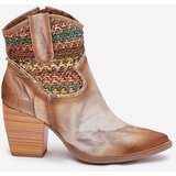 Maciejka Leather Cowboy Ankle Boots With Decorative Braiding | Shoptok.si