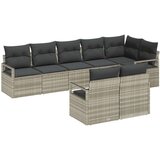  8-delni vrtni kavč set s blazinami svetlo siva poly ratan | Shoptok.si
