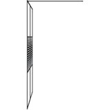 Pregrada za tuš crna 140 x 195 cm s prozirnim staklom ESG | shoptok.hr