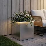  Vrtna posuda za sadnju s LED svjetlom Srebrna 50 x 50 x 48 cm - Nehrđajući čelik 50 x 50 x 48 cm 1 Cijene