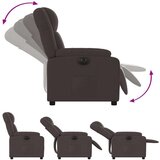 vidaXL Električni naslanjač temno rjavo blago, (20928083) | Shoptok.si