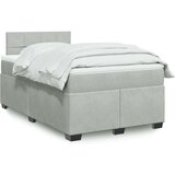 vidaXL Box spring postelja z vzmetnico svetlo siva 120x190 cm žamet | Shoptok.si