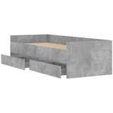  Okvir kreveta s ladicama boja betona 75 x 190 cm za jednu osobu | Eponuda.com