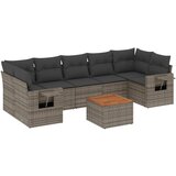 Maison Chic Seti vrtnega pohištva - Vrtna garnitura - Vrtni pohištvo set 8-delna z blazinami siv poli ratan, (21799145) | Shoptok.si