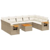  10-dijelni set vrtnih sofa s jastucima bež od poliratana | shoptok.hr