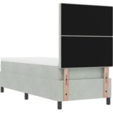 vidaXL Box Spring postelja z vzmetnico svetlo siva 80x200 cm žamet | Shoptok.si