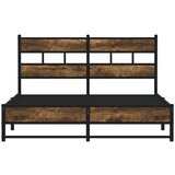 Metalni Kovinski posteljni okvir brez vzmetnice dimljen hrast 150x200cm, (21611009) | Shoptok.si