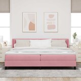  s opruga kutije Ružičasta 200 x 200 cm Baršun | shoptok.hr