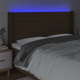  LED uzglavlje tamnosmeđe 163x16x118/128 cm od tkanine | shoptok.hr