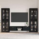  Set TV komoda s ladicama s policom Crna Konstruirano drvo | shoptok.hr