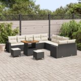 13 komadni vrtni sofa set s jastučićima crni poly ratan akacija | shoptok.hr