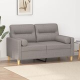  Dvosjed s ukrasnim jastucima smeđesivi 120 cm od tkanine | shoptok.hr