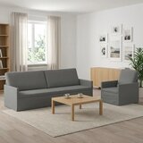  Set sofe 2 pcs Tamnosiva Baršun - Tamnosiva 1-Sjedalo + 3-Sjedalo (210 cm) | shoptok.hr
