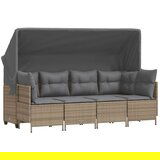  5-dijelni vrtni set sofa s jastucima bež od poliratana | shoptok.hr
