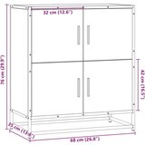 vidaXL Komoda rjavi hrast 68x35x76 cm inženirski les | Shoptok.si