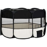 vidaXL Sklopiva ogradica za pse s torbom za nošenje crna 145x145x61 cm | shoptok.hr