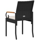  Vrtni stoli 2 pcs Črna in krem bela Poli ratan in akacija, (5000285791) | Shoptok.si