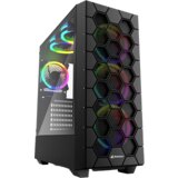 Sharkoon Kućište gaming, RGB HEX bk ATX, Tempered Glass, ventilator 4x120mm, black | Eponuda.ba
