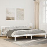 vidaXL Daljši posteljni okvir brez vzmetnice bel 200x220 cm borovina Cene