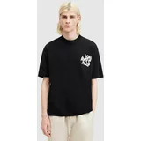 AllSaints Bombažna kratka majica ORLANDO SS moška, črna barva, M022PA