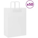  Papirnate vrećice 50 kom s ručkama bijele 32x17x44 cm | shoptok.hr