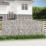 vidaXL obokana gabionska košara 2 kosa 400x50x160/180cm cinkano železo | Shoptok.si