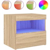  Noćni ormarić s LED svjetlima boja hrasta sonome 50x40x45 cm | shoptok.hr