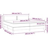  box spring s madracem LED plavi 200x200 cm od tkanine | shoptok.hr