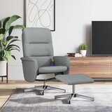 Maison Chic masažni naslanjač - Relax naslanjač s stolčkom za noge svetlo sivo blago, (22061529) | Shoptok.si