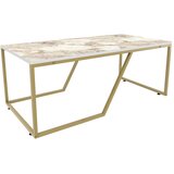 Hanah home Club sto Wendy 120x48x60cm Bijelo-zlatni | Eponuda.ba