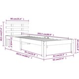  Okvir za krevet od masivnog drva 90 x 200 cm | shoptok.hr