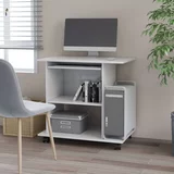 Stol za računalo visoki sjaj bijeli 80 x 50 x 75 cm od iverice