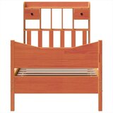  Posteljni okvir brez vzmetnice voščeno rjav 100x200 cm borovina, (21611206) | Shoptok.si