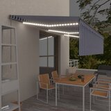 vidaXL ročno zložljiva tenda s senčilom led 6x3 m modra in bela | Shoptok.si