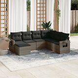 vidaXL 7-dijelni set vrtnih sofa sivi od poliratana | shoptok.hr
