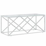  Stolić za kavu 110 x 45 x 45 cm od nehrđajućeg čelika i stakla | shoptok.hr