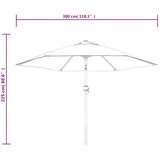  Vrtni suncobran s LED svjetlima i čeličnom šipkom 300 cm crni | shoptok.hr