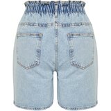 Trendyol Curve Blue High Waist Elastic Waist Wide Leg Shorts & Bermuda Cijene