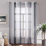 MIULEE 2x 245 × 140 cm Polprosojne črtaste zavese z rinkami | Shoptok.si