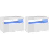 vidaXL noćni ormarić s LED svjetlima 2 kom sjajni bijeli 60x35x40 cm | shoptok.hr